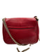 Gucci Red Pebbled Leather Embossed Logo Flap tassel keychain Crossbody Bag Red / S