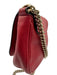 Gucci Red Pebbled Leather Embossed Logo Flap tassel keychain Crossbody Bag Red / S