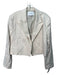 Frame Size L Beige Linen Blend Open Front Blazer Crop Jacket Beige / L