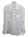 Equipment Size S White Linen Collar Lace Up Neckline Long Sleeve Top White / S