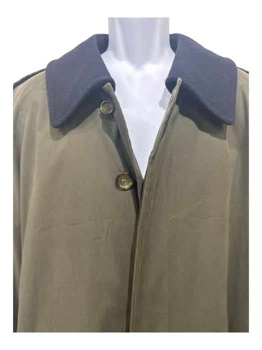 Burberry Size 40L Olive Wool Blend Solid Overcoat Men's Jacket 40L