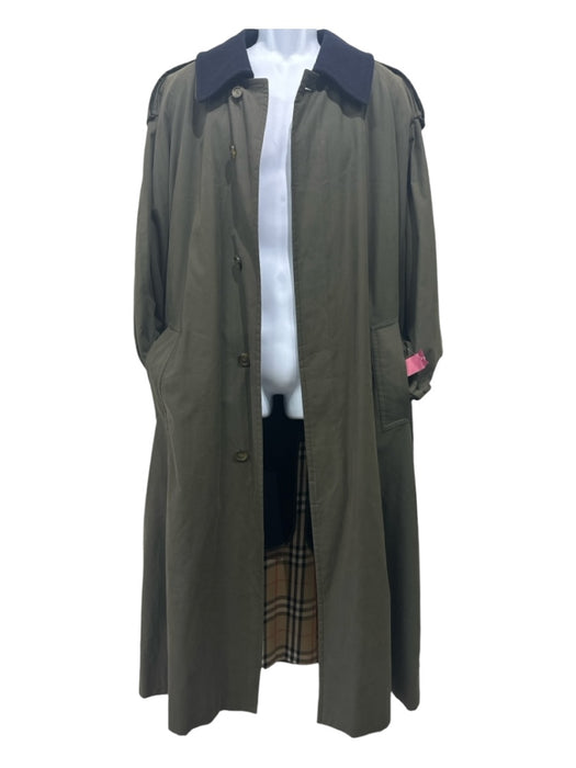 Burberry Size 40L Olive Wool Blend Solid Overcoat Men's Jacket 40L