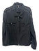 Free People Size L Black Cotton Zip Up Lace Up Detail Moto Front Pockets Jacket Black / L