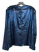 Tibi Size M Blue Polyester Back Zip Metallic Long Sleeve shoulder pads Top Blue / M