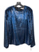 Tibi Size M Blue Polyester Back Zip Metallic Long Sleeve shoulder pads Top Blue / M