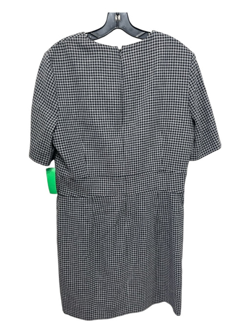 Veronica Beard Size 12 Black & White Cotton Geometric Short Sleeve Darted Dress Black & White / 12