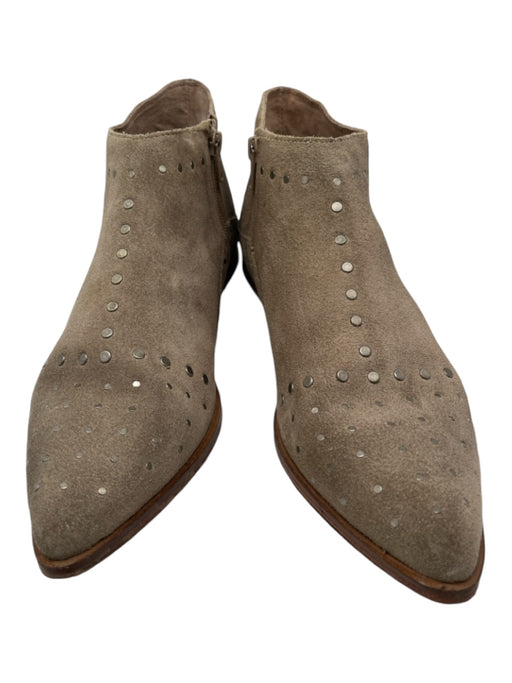 Free People Shoe Size 39 Taupe Suede Studded Pointed Toe Booties Taupe / 39