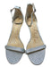 Sam Edelman Shoe Size 8.5 Silver Glitter open toe Ankle Strap Mid Heel Pumps Silver / 8.5