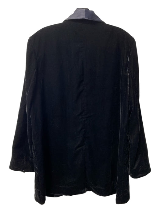 Free People Size Large Black Polyester Faux Pockets 1 Button Blazer Black / Large