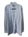 Canali Size 46 Blue & White Cotton Vertical Stripes Men's Long Sleeve Shirt 46