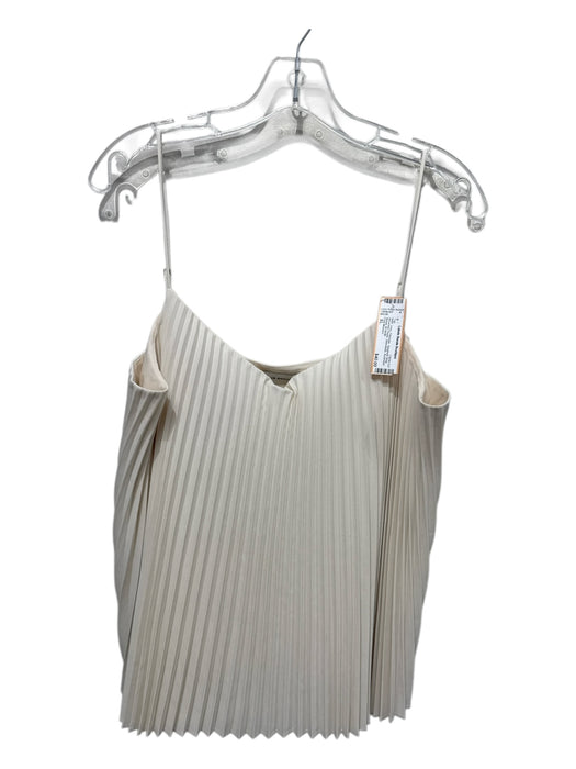 Club Monaco Size XL Ivory Polyester Spaghetti Strap Accordion Pleats Top Ivory / XL