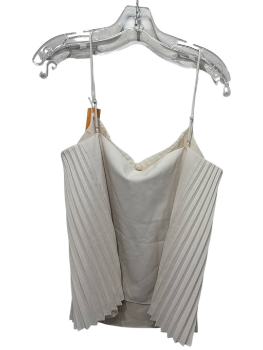 Club Monaco Size XL Ivory Polyester Spaghetti Strap Accordion Pleats Top Ivory / XL