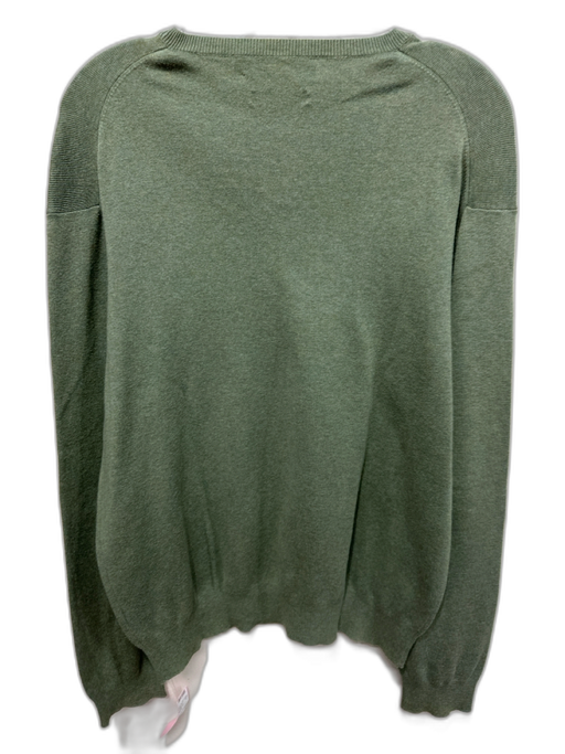 Polo Size L Green Cotton Solid V Neck Men's Sweater Green / L
