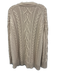 J. Crew Size XL Cream Beige Cotton Cable Knit Button Front V Neck Sweater Cream Beige / XL