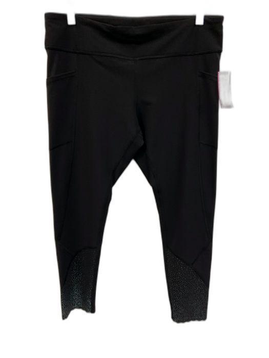 Lululemon Size 12 Black Nylon Blend Elastic Waistband Side Pockets Leggings Black / 12