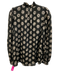 Alix of Bohemia Size L Black & Cream White Tencel Floral Long Blazer Top Black & Cream White / L
