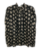 Alix of Bohemia Size L Black & Cream White Tencel Floral Long Blazer Top Black & Cream White / L