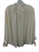 Maeve Size XL Cream White Rayon Blend Long Balloon Sleeve Button Front Top Cream White / XL