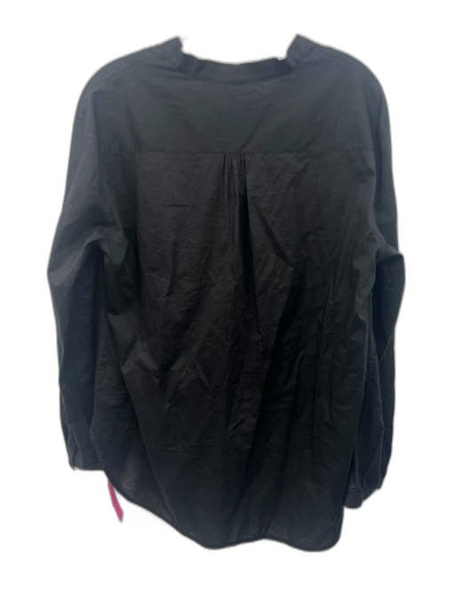 Rag & Bone Size M Black Cotton Long Sleeve Button Front Drape Detail Top Black / M