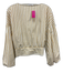 Derek Lam 10 Crosby Size 14 Cream White & Yellow Cotton Striped Wrap Front Top Cream White & Yellow / 14