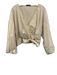 Derek Lam 10 Crosby Size 14 Cream White & Yellow Cotton Striped Wrap Front Top Cream White & Yellow / 14