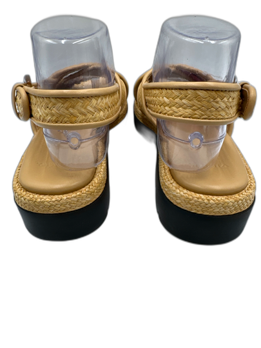 Vince Shoe Size 8 Beige textile upper Woven Criss Cross Ankle Buckle Sandals Beige / 8