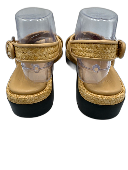 Vince Shoe Size 8 Beige textile upper Woven Criss Cross Ankle Buckle Sandals Beige / 8