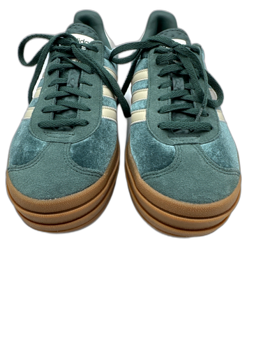 Adidas Shoe Size 8.5 Green textile upper Velvet T Toe Low Top Lace Up Sneakers Green / 8.5