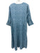 Livro Size L Blue & White Cotton Abstract Floral V Neck 1/2 sleeve Dress Blue & White / L