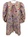 Mille Resort & Travel Size Est L White & Multi Cotton Floral Tie V Neck Top White & Multi / Est L