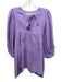 Mille Resort & Travel Size M Light Purple Cotton Gauze Tie V Neck Top Light Purple / M