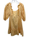 Minkpink Size Large Light Orange Cotton 1/2 Puff Sleeve Ruffle Accent Dress Light Orange / Large
