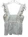 Dondolo Size L White & yellow Cotton Blend Floral Embroidered Sleeveless Top White & yellow / L