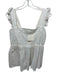 Dondolo Size L White & yellow Cotton Blend Floral Embroidered Sleeveless Top White & yellow / L