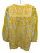 Lola Australia Size S White & yellow Cotton Pintuck Pleats Ribbon Trim Top White & yellow / S