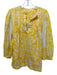 Lola Australia Size S White & yellow Cotton Pintuck Pleats Ribbon Trim Top White & yellow / S