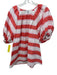 Never a Wallflower Size L White, red & pink Cotton Blend Striped V Neck Top White, red & pink / L