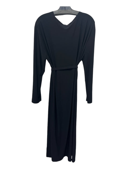 Norma kamali Size M/38 Black Polyester Long Sleeve Maxi Belt Dress Black / M/38