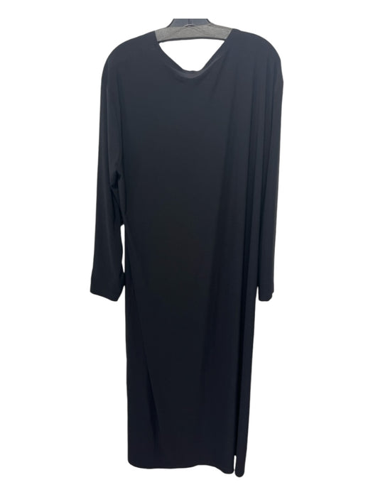 Norma kamali Size M/38 Black Polyester Long Sleeve Maxi Belt Dress Black / M/38