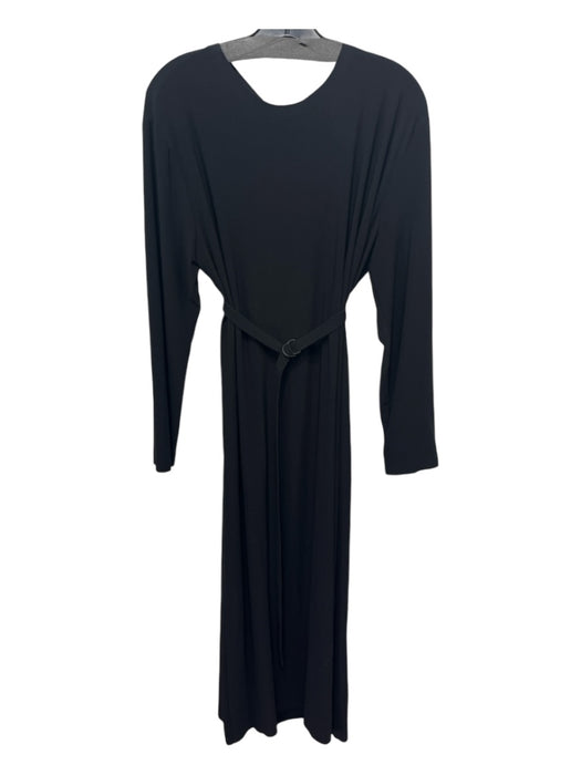 Norma kamali Size M/38 Black Polyester Long Sleeve Maxi Belt Dress Black / M/38