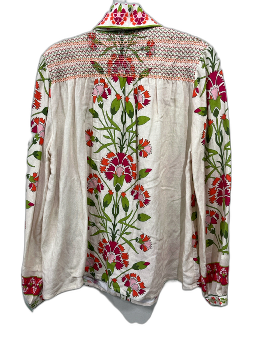 Elizabeth James the Label Size L Pink, Orange, Green Viscose & Linen Blouse Top Pink, Orange, Green / L