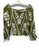 Beyond by Vera Size L Green & White Cotton Long puff sleeve Botanical Print Top Green & White / L