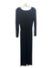 Etro Size 46 Black Viscose Long Sleeve Bead Detail Low Back Evening Gown Black / 46