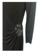 Etro Size 46 Black Viscose Long Sleeve Bead Detail Low Back Evening Gown Black / 46