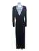Etro Size 46 Black Viscose Long Sleeve Bead Detail Low Back Evening Gown Black / 46
