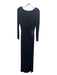 Etro Size 46 Black Viscose Long Sleeve Bead Detail Low Back Evening Gown Black / 46