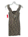 Mandalay Size 2 Gray & Gold Polyester Cap Sleeve Fully Beaded Lace Mini Dress Gray & Gold / 2