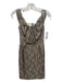 Mandalay Size 2 Gray & Gold Polyester Cap Sleeve Fully Beaded Lace Mini Dress Gray & Gold / 2