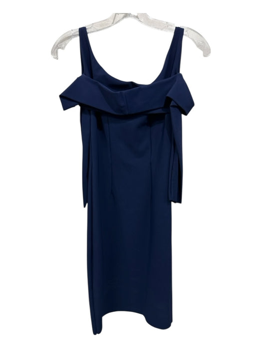 Chiara Boni Size 40 Navy Blue Polyester & Elastane 3/4 Sleeve Stretch Mini Dress Navy Blue / 40