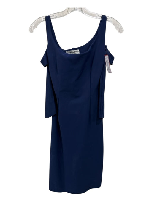 Chiara Boni Size 40 Navy Blue Polyester & Elastane 3/4 Sleeve Stretch Mini Dress Navy Blue / 40